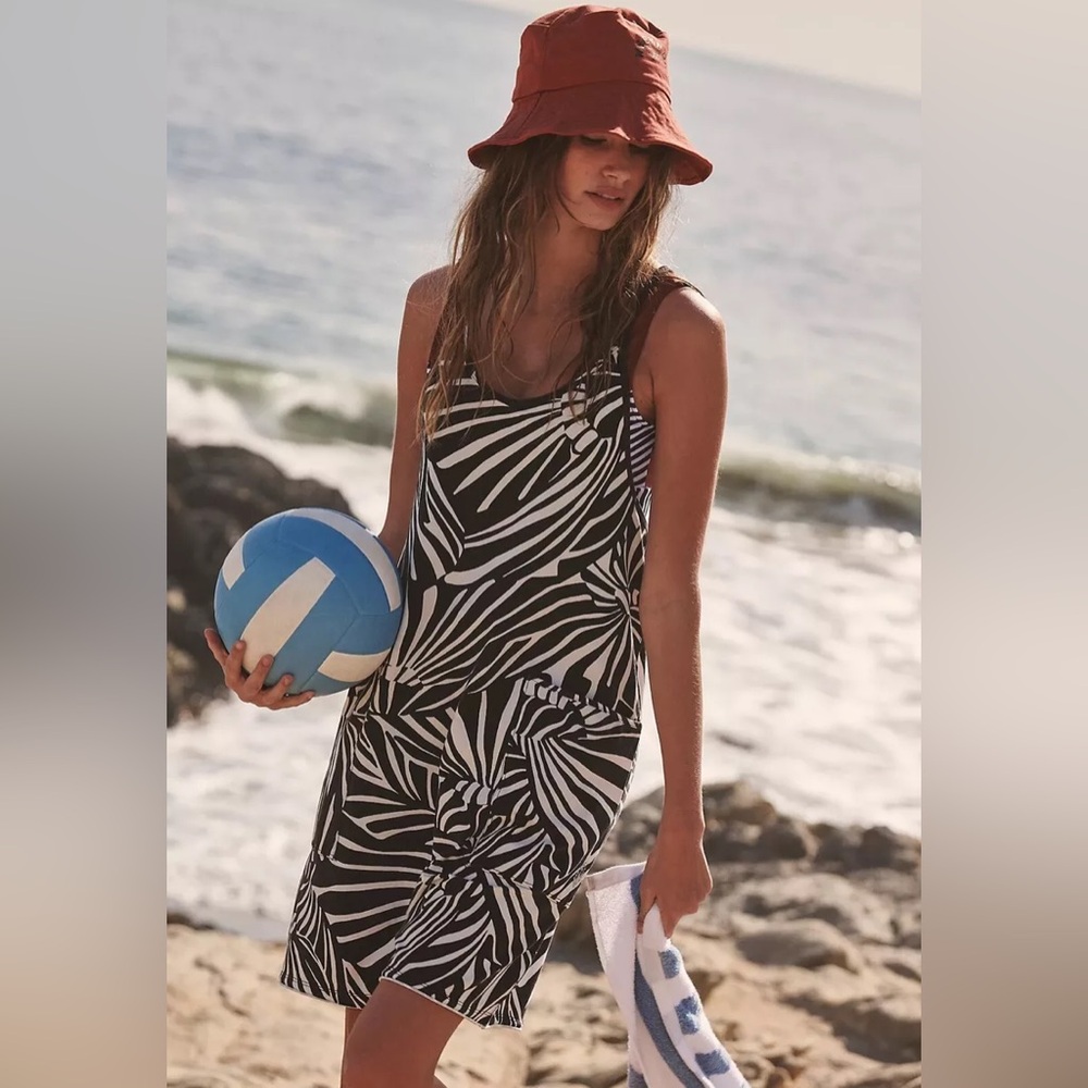 NWT Free People Hot Shot Zebra Printed Romper Size L